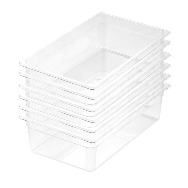 SOGA 6-Pack 150mm Clear Gastronorm GN Pan 1/1 Food Storage Containers