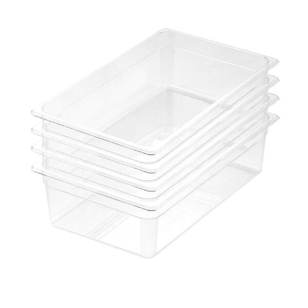SOGA 4-Pack 150mm Clear Gastronorm GN Pan 1/1 Food Storage Containers