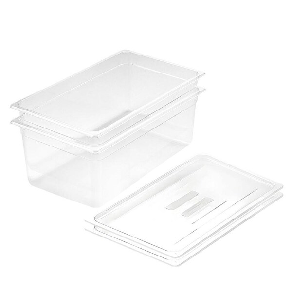 SOGA 2-Pack 200mm Clear Gastronorm GN Pan 1/1 Food Container