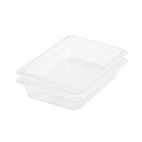 SOGA 65mm Clear Gastronorm GN Pan 1/2 Food Tray Storage Bundle of 2