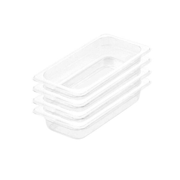 SOGA 4-Pack 65mm Clear Gastronorm 1/3 GN Pans