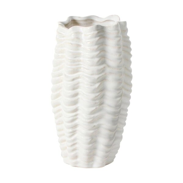 Maine & Crawford Danea 22.5cm Ceramic Shell Flower Vase Home/Office Decor White