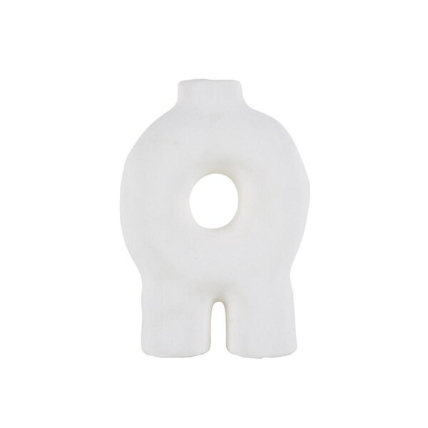 Maine & Crawford Bairon Porcelain 22x15cm Toroid Tubular Flower Vase Decor White