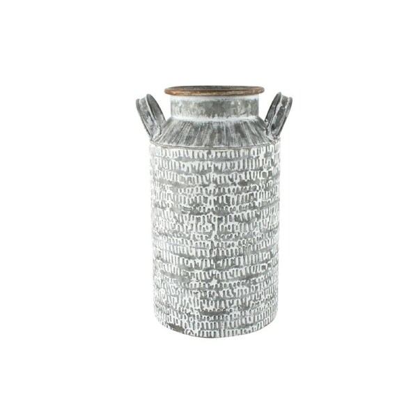 Maine & Crawford Camero 26x19cm Metal Milk Bottle Home Decorative Piece Grey