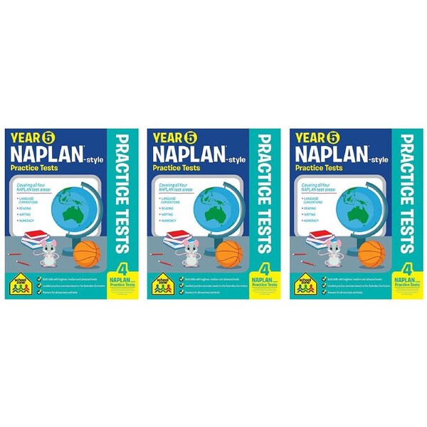 3x School Zone Year 5 Naplan-style Practice Tests Kids Book Kids Learning