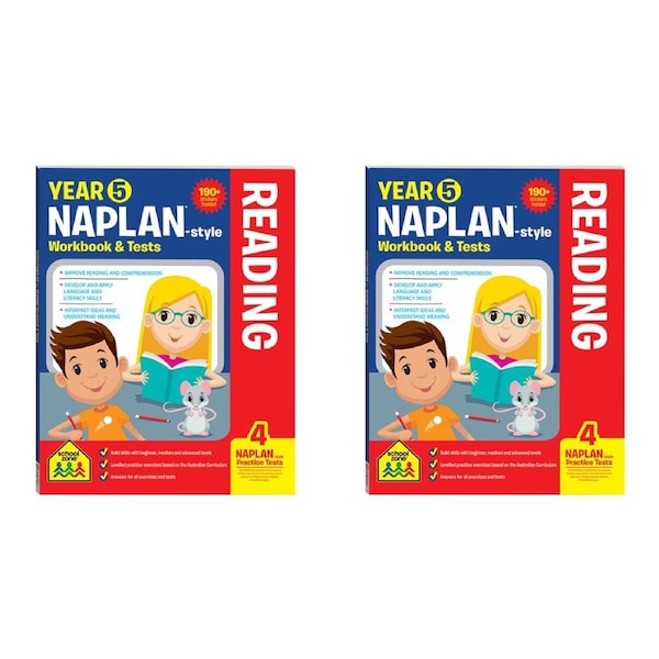 2x School Zone Year 5 Naplan*-style Reading Workbook & Tests Kids Book 10y+