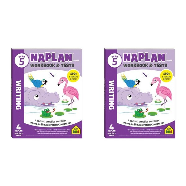 2x School Zone Year 5 Naplan*-style Writing Workbook and Tests Kids Book 9y+
