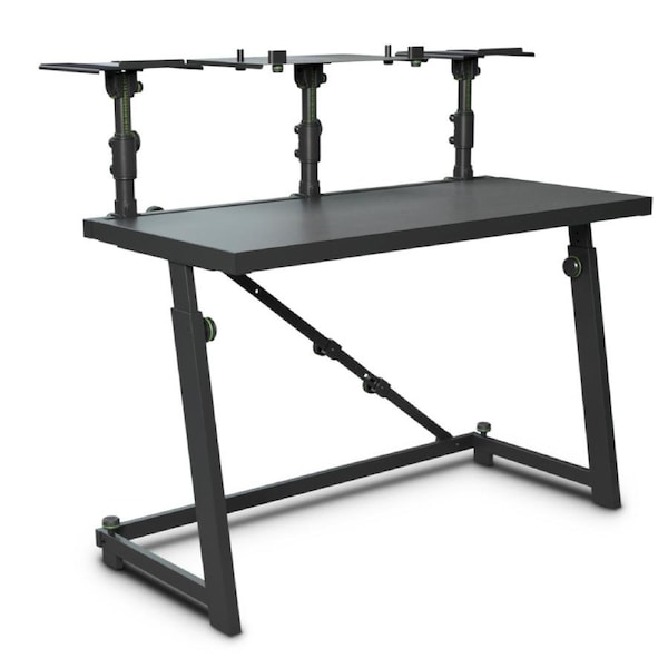 Gravity 109cm DJ Desk Table FDJT01 w/ Flexible Loudspeaker & Laptop Tray Black