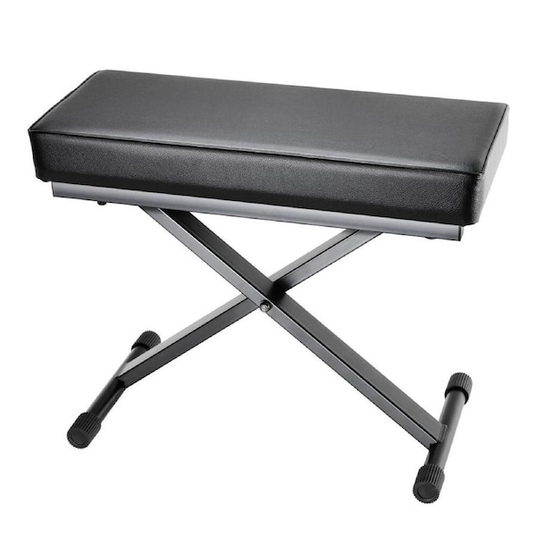Adam Hall SKT17 Folding Keyboard Bench Seat Stool w/ Extra Thick Padding Black