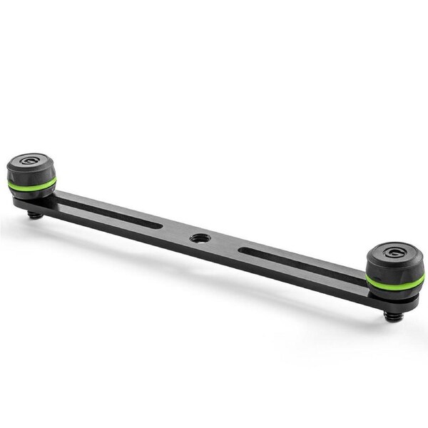 Gravity MSSTB02 Stereo 220mm Aluminium Bar/Plate Base For 2 Microphones Black