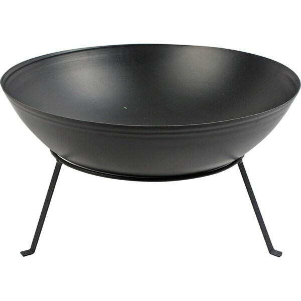 Wildtrak Round Steel 58x32cm Fire Pit Bowl w/ Base Stand Patio Fireplace Black