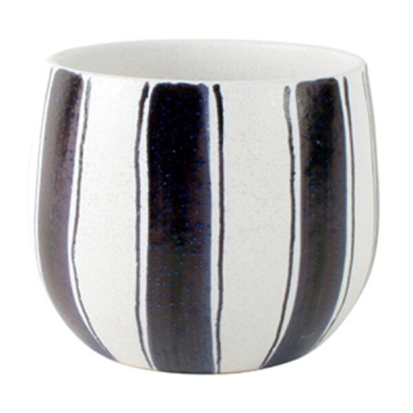 Maine & Crawford Arsenio 22x18cm Ceramic Plant Pot w/ Drain Hole Plug Blue/White