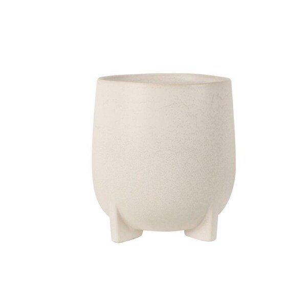Maine & Crawford Alaia 21cm Ceramic Pot Flower/Plant Planter Decor w/ Feet Cream