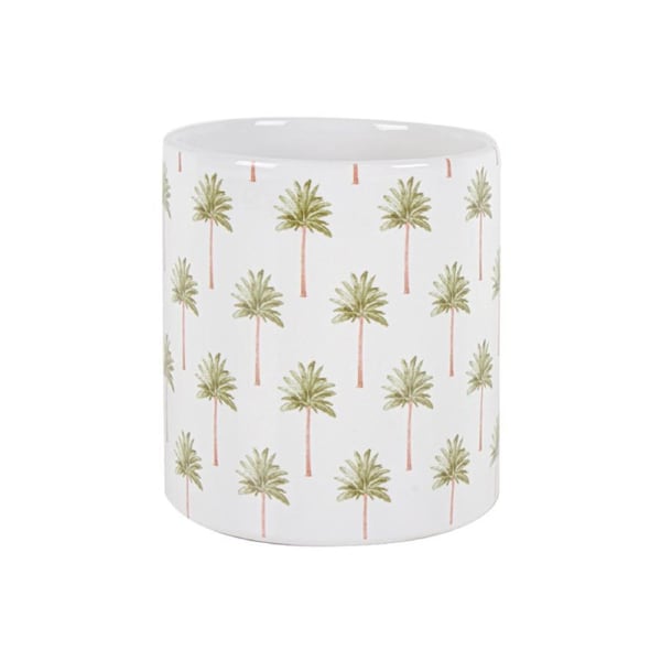 Maine & Crawford 14x13cm St Barts Green Palm Dolomite Pot Planter w/ Hole Plug