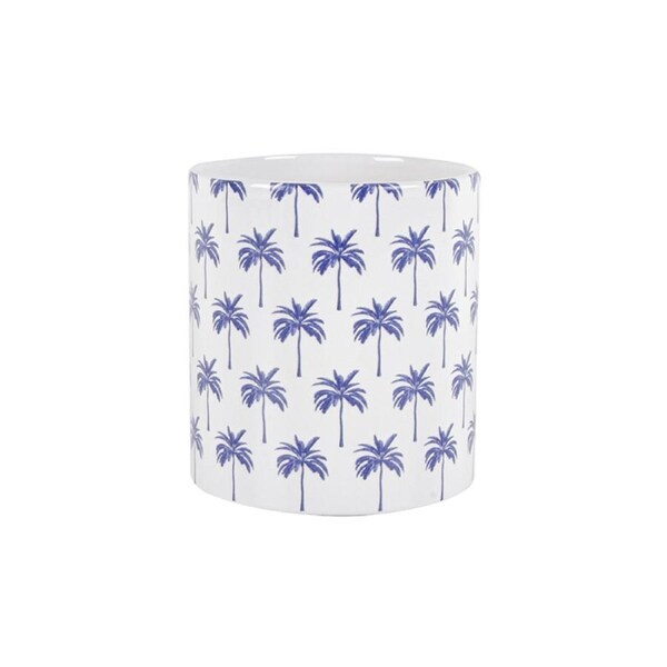 Maine & Crawford 14x13cm Belize Blue Palm Dolomite Pot Planter w/ Hole Plug