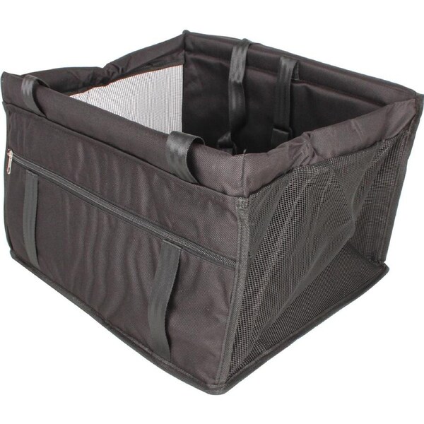 Pro Pet Care Square Dog/Cat Foldable Deluxe Quilted Mesh Car Booster Seat Black