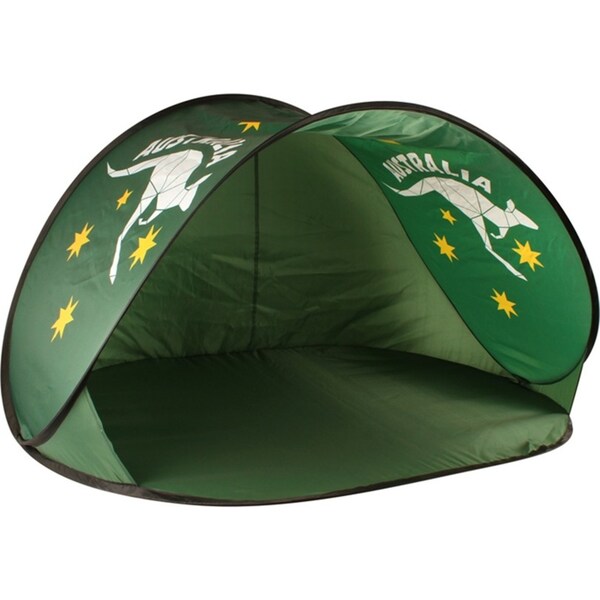 Good Vibes Collapsible 145x80cm Beach Sun Shade Protection w/ Bag Green/Gold