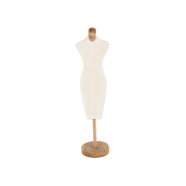 Maine & Crawford Calix 43cm Wood Mannequin Jewellery Holder Storage Stand White