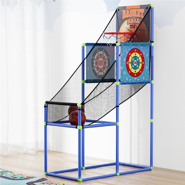 Everfit Basketball Arcade Game Electronic Scorer 3 Games Adjustable Kids Blue