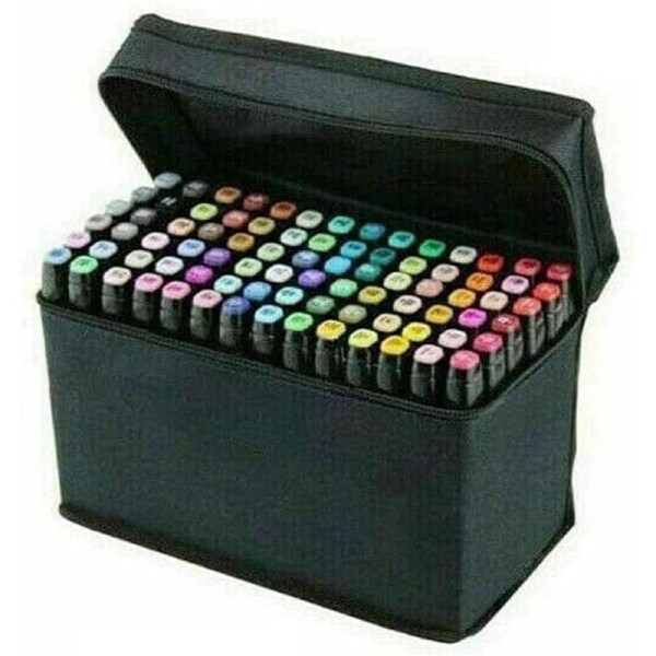 80 pcs Color Set Marker Pen Graphic Art Sketch Dual Head Broad Point Copic Touch