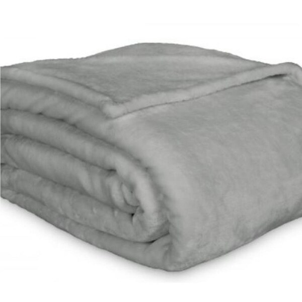 Double Lucia Plush Blanket - Silver