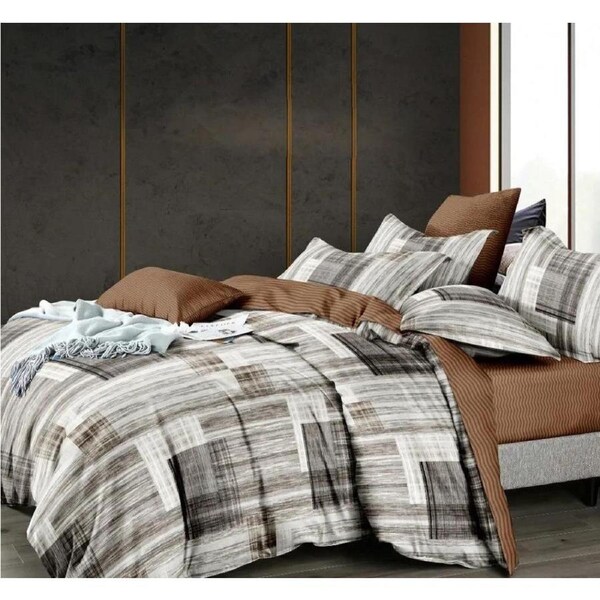 Brown Wood Grain Quilt Doona Duvet Cover Pillow Case Set Double, 2 Pillow Cases