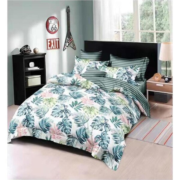 Spring Leaves Quilt Doona Duvet Cover Pillow Case Set Queen, 2 Pillow Cases