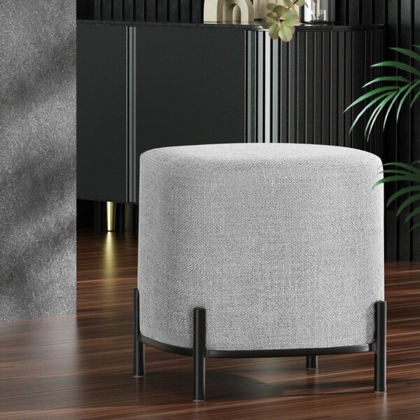 Artiss Ottoman Foot Stool Square Linen Grey