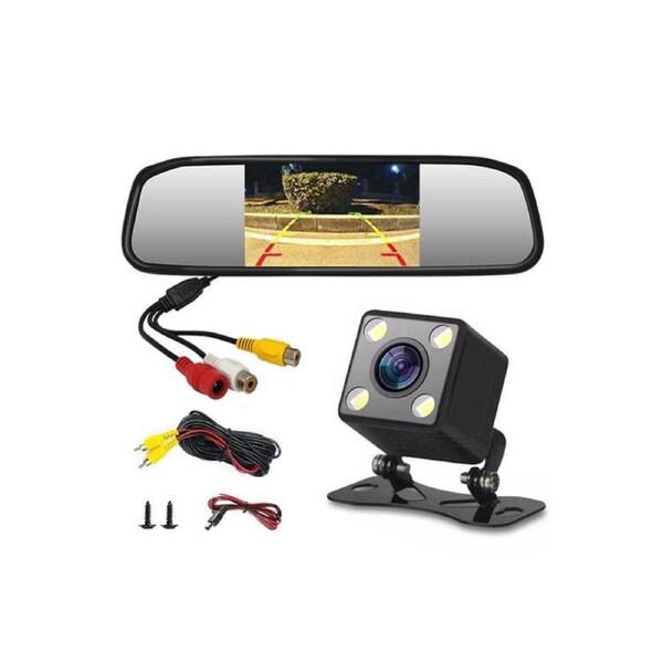 Ozoffer Reverse Camera Night Reversing Camera Rear View Mirror Kit Waterproof HD Monitor