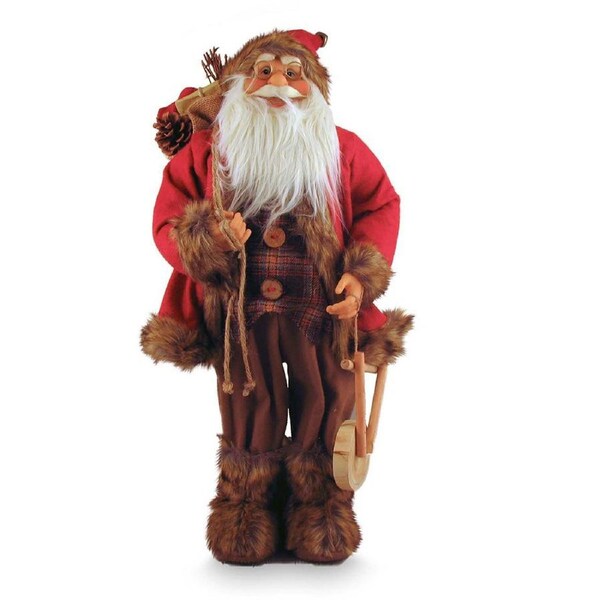 Traditional Christmas Santa Claus With Drum 60cm Novelty Figurine/Figure Statue
