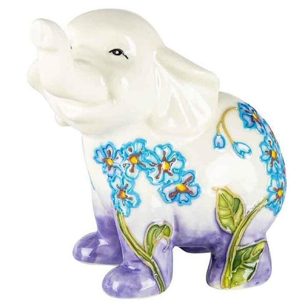 Old Tupton Ware Flowers Blue Elephant Home Room Decor Decorative Statue Ornament