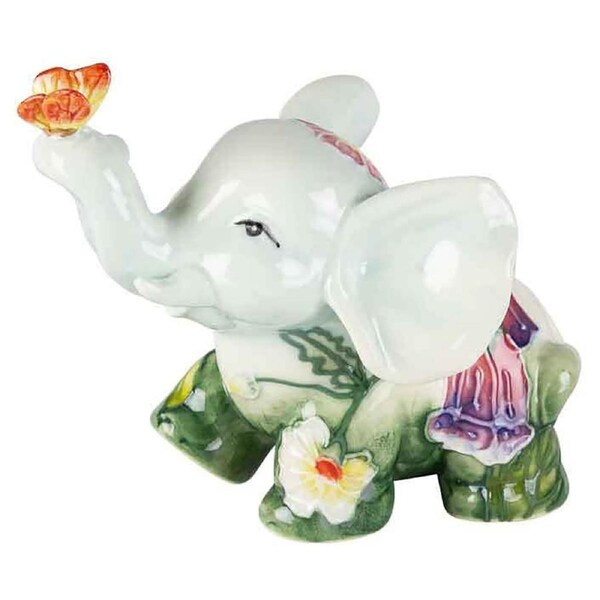 Old Tupton Ware Flower Garden And Bird Elephant Home Decor Statue Ornament