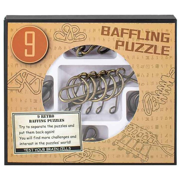 9pc Baffling Metal 20x17cm Novelty Critical Thinking All Ages Puzzle Set 3y+