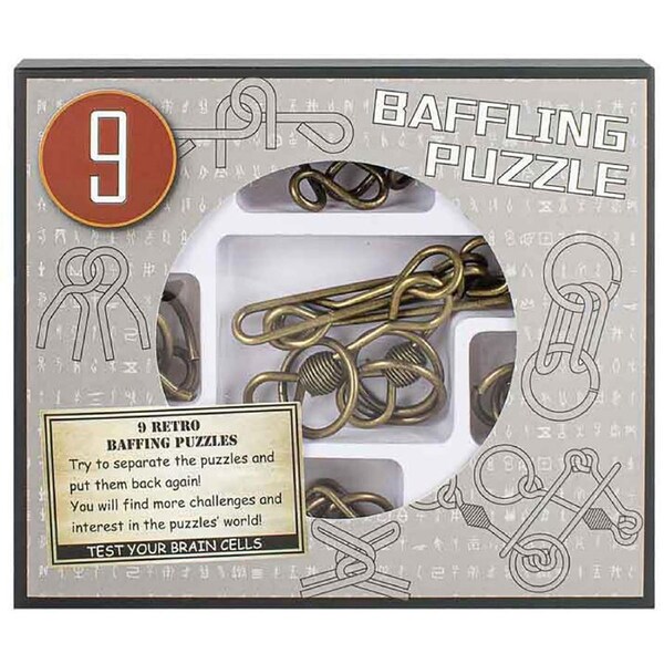 9pc Metal Retro 20 x 17cm Novelty Critical Thinking Puzzle Kids Set 3y+