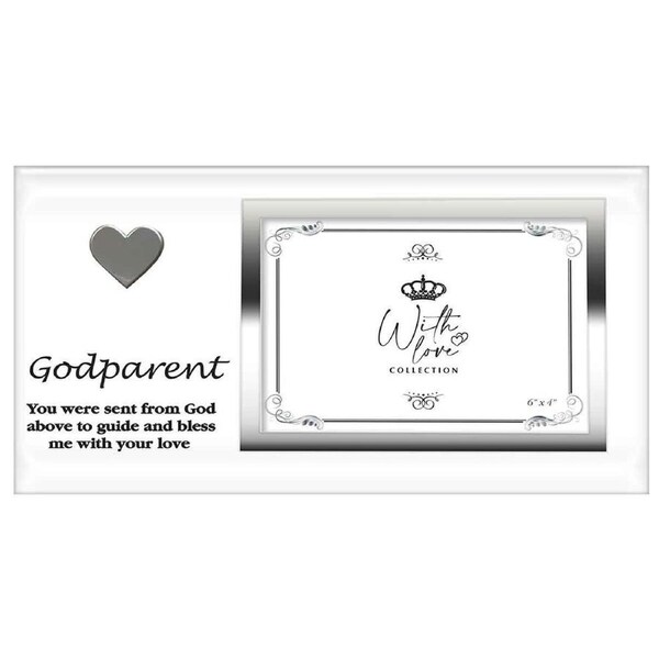 Godparent Heart Frame With Love 6x4 Inch Keepsake Novelty Photo Frame Display