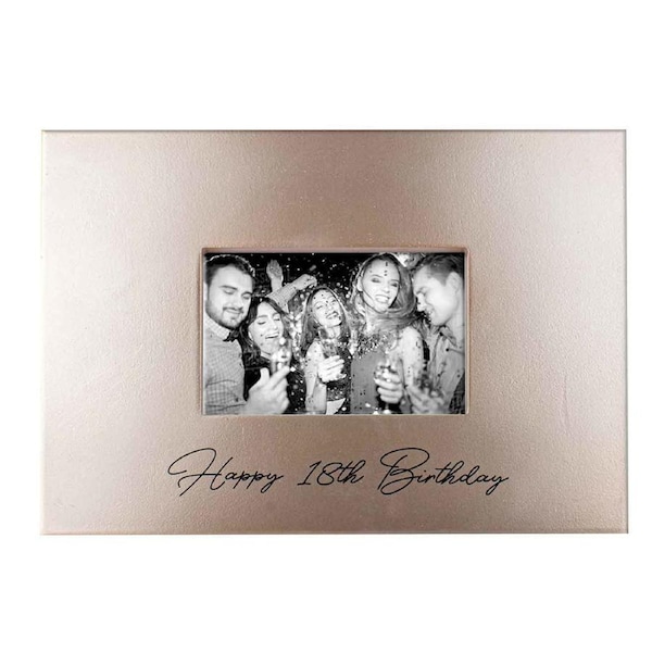 Happy 18th Birthday Signature Photo Frame With Marker Rose Gold Celebration Set