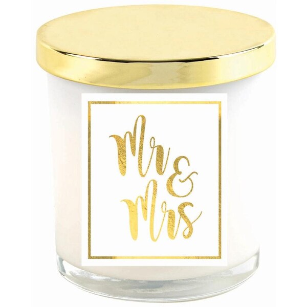Mr & Mrs Candle 9x8cm Novelty Wedding Gift Dating/Marriage Keepsake Single Wick