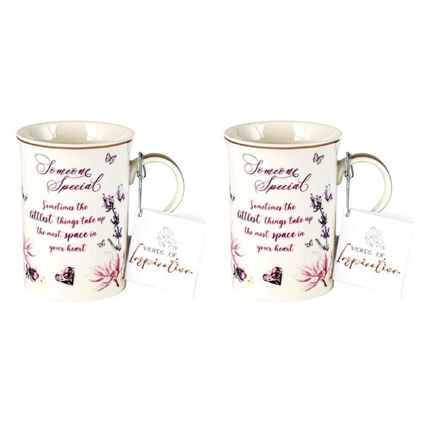 2PK Someone Special Inspiration Print Coffee Mug 360ml New Bone China Cup