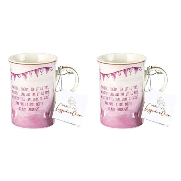 2PK Its A Girl Inspiration Print Coffee Mug 360ml New Bone China Drinking Cup
