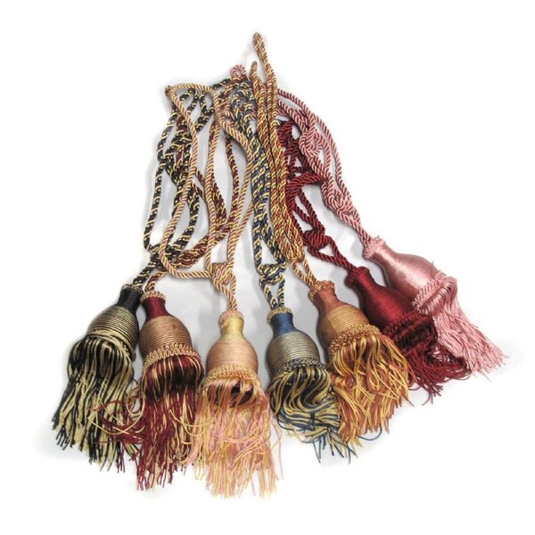 Assorted Bundle Set of 7 Curtain Tassel Rope Ties 48cm