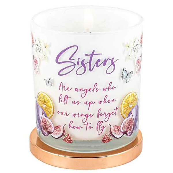 Sister Candle Vanilla scented 45hr Burn Time 9 x 8cm Keepsake Gift Set
