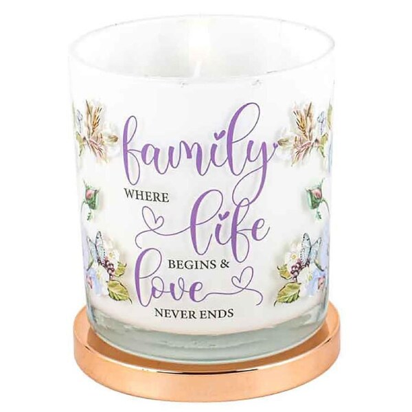 Family Candle Vanilla Scented 45hr Burn Time 9 x 8cm Keepsake Gift Set