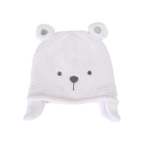 White Knit Bear Hat 44-48cm Novelty Cuddly Soft Baby/Infant Dress-Up Costume