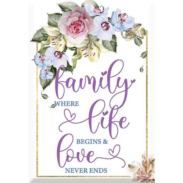 Glass Plaque Family Home Decor Sign 13 x 9cm Novelty Celebration Gift