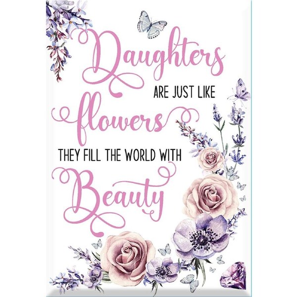 Glass Plaque Daughters Home Decor Sign 13 x 9cm Novelty Celebration Gift