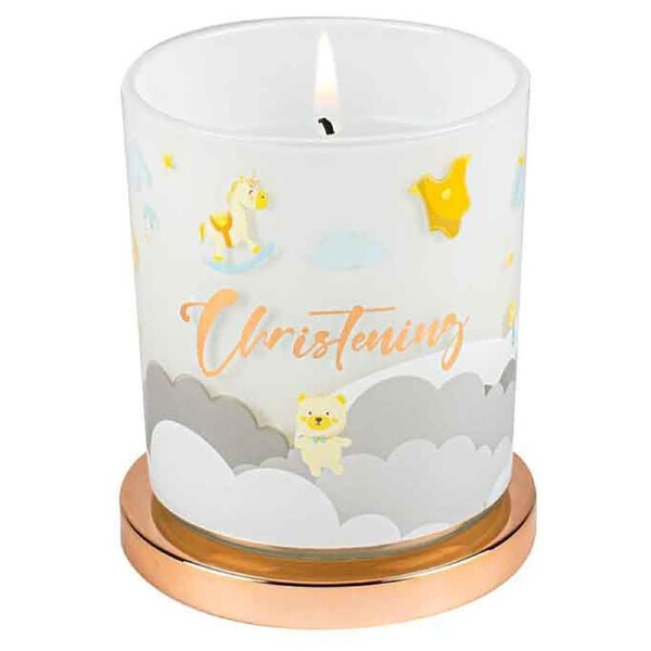 Christening Candle Vanilla Scented 45hr Burn Time 9 x 8cm Keepsake Gift Set