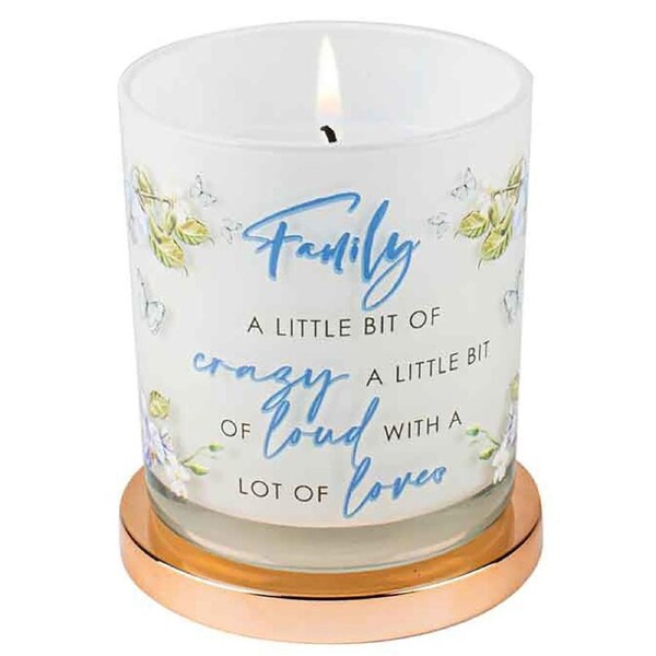 Family Candle Vanilla Scented smell 45hr Burn Time 9 x 8cm Keepsake Gift Set