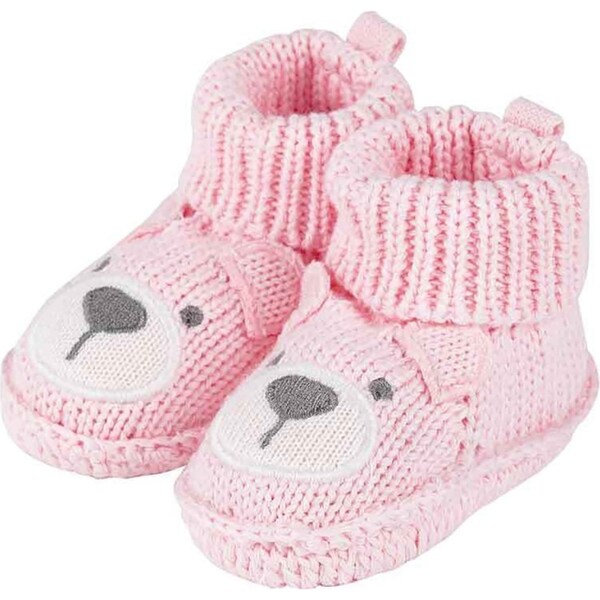 Pink Knit Bear Booties Newborn Cuddly Soft Baby/Infant Dress-Up Costume