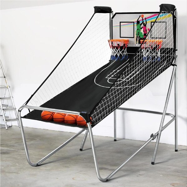 Everfit Basketball Arcade Game Electronic Scorer 8 Games Double Shoot Grey