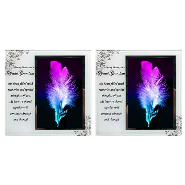 2PK Special Grandma Rememberance Frame 22x17cm Memorial Display Card Display